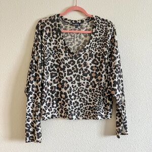 Small V Neck Animal Print Sweater